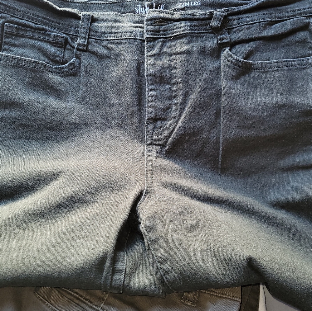 Style & Co Slim Leg Petite Green Jeans